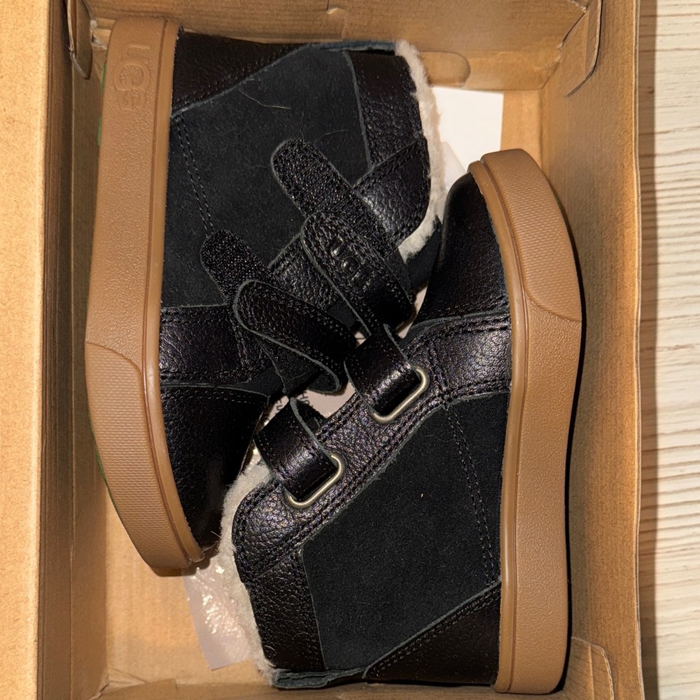UGG Kids Black and Tan Boots